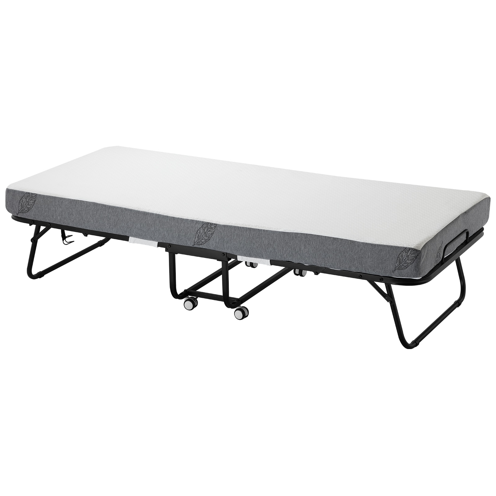 31 In X 75 In Folding Bed With 5 In Mattress, Twin Size, Grey, For Adults, Guest_voghion.com